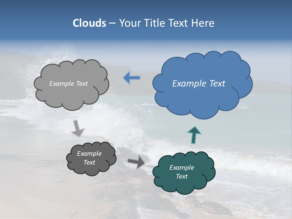 Picture Of A Caribbean Beach With A Turquoise Sea Where A Wave Is Hitting A Rock. Taken In Playa Rincon, Samana, Dominican Republic. PowerPoint Template