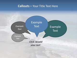 Picture Of A Caribbean Beach With A Turquoise Sea Where A Wave Is Hitting A Rock. Taken In Playa Rincon, Samana, Dominican Republic. PowerPoint Template