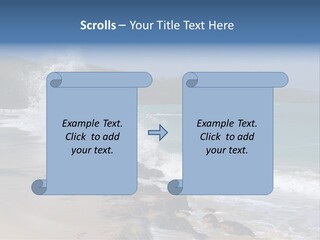 Picture Of A Caribbean Beach With A Turquoise Sea Where A Wave Is Hitting A Rock. Taken In Playa Rincon, Samana, Dominican Republic. PowerPoint Template