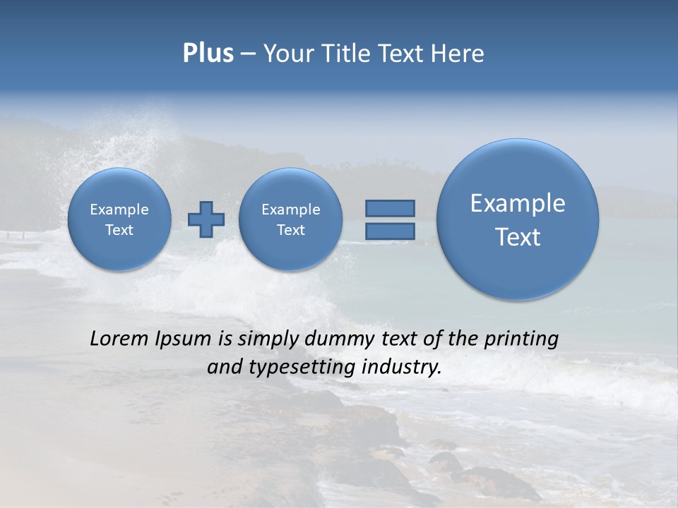 Picture Of A Caribbean Beach With A Turquoise Sea Where A Wave Is Hitting A Rock. Taken In Playa Rincon, Samana, Dominican Republic. PowerPoint Template
