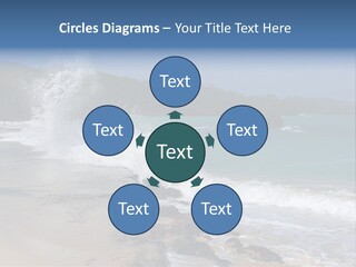 Picture Of A Caribbean Beach With A Turquoise Sea Where A Wave Is Hitting A Rock. Taken In Playa Rincon, Samana, Dominican Republic. PowerPoint Template