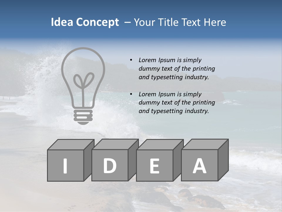 Picture Of A Caribbean Beach With A Turquoise Sea Where A Wave Is Hitting A Rock. Taken In Playa Rincon, Samana, Dominican Republic. PowerPoint Template