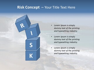 Picture Of A Caribbean Beach With A Turquoise Sea Where A Wave Is Hitting A Rock. Taken In Playa Rincon, Samana, Dominican Republic. PowerPoint Template