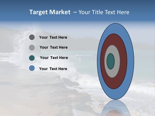 Picture Of A Caribbean Beach With A Turquoise Sea Where A Wave Is Hitting A Rock. Taken In Playa Rincon, Samana, Dominican Republic. PowerPoint Template