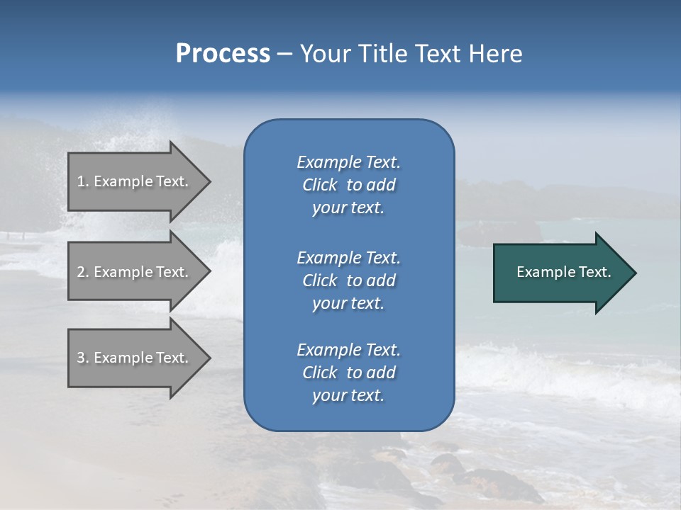 Picture Of A Caribbean Beach With A Turquoise Sea Where A Wave Is Hitting A Rock. Taken In Playa Rincon, Samana, Dominican Republic. PowerPoint Template