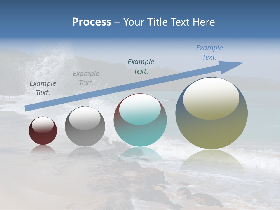 Picture Of A Caribbean Beach With A Turquoise Sea Where A Wave Is Hitting A Rock. Taken In Playa Rincon, Samana, Dominican Republic. PowerPoint Template