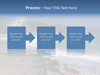 Picture Of A Caribbean Beach With A Turquoise Sea Where A Wave Is Hitting A Rock. Taken In Playa Rincon, Samana, Dominican Republic. PowerPoint Template