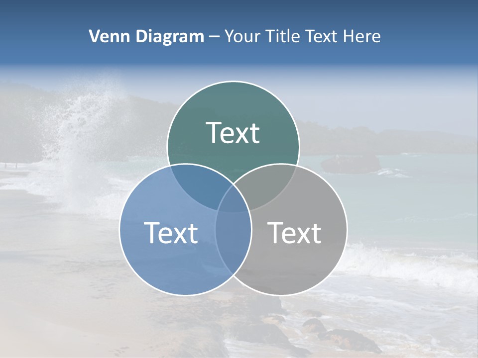 Picture Of A Caribbean Beach With A Turquoise Sea Where A Wave Is Hitting A Rock. Taken In Playa Rincon, Samana, Dominican Republic. PowerPoint Template