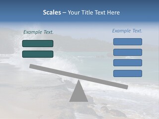 Picture Of A Caribbean Beach With A Turquoise Sea Where A Wave Is Hitting A Rock. Taken In Playa Rincon, Samana, Dominican Republic. PowerPoint Template