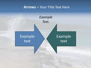 Picture Of A Caribbean Beach With A Turquoise Sea Where A Wave Is Hitting A Rock. Taken In Playa Rincon, Samana, Dominican Republic. PowerPoint Template