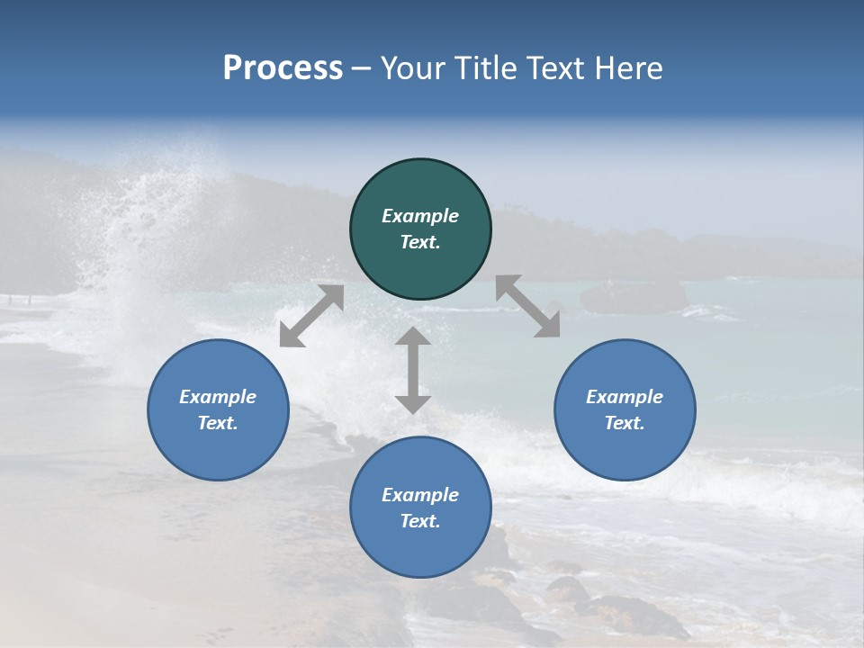 Picture Of A Caribbean Beach With A Turquoise Sea Where A Wave Is Hitting A Rock. Taken In Playa Rincon, Samana, Dominican Republic. PowerPoint Template
