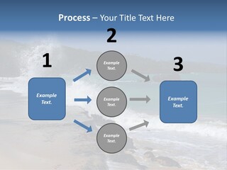 Picture Of A Caribbean Beach With A Turquoise Sea Where A Wave Is Hitting A Rock. Taken In Playa Rincon, Samana, Dominican Republic. PowerPoint Template