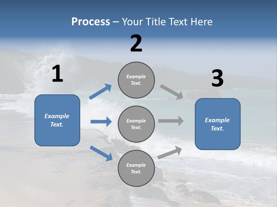 Picture Of A Caribbean Beach With A Turquoise Sea Where A Wave Is Hitting A Rock. Taken In Playa Rincon, Samana, Dominican Republic. PowerPoint Template