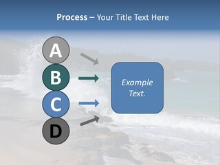 Picture Of A Caribbean Beach With A Turquoise Sea Where A Wave Is Hitting A Rock. Taken In Playa Rincon, Samana, Dominican Republic. PowerPoint Template