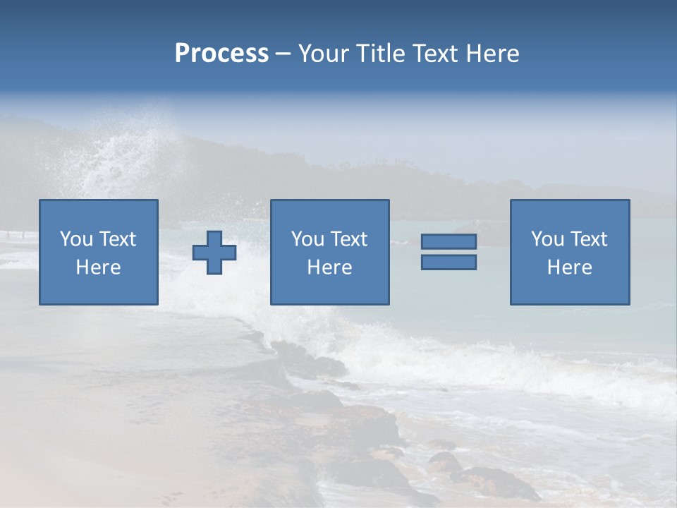 Picture Of A Caribbean Beach With A Turquoise Sea Where A Wave Is Hitting A Rock. Taken In Playa Rincon, Samana, Dominican Republic. PowerPoint Template