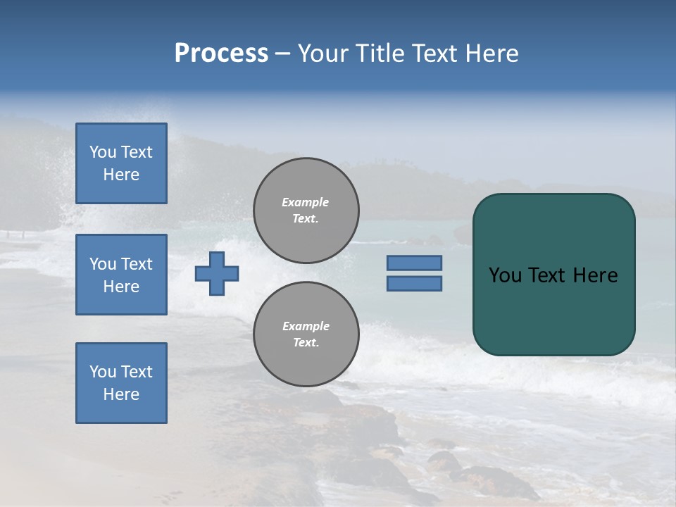 Picture Of A Caribbean Beach With A Turquoise Sea Where A Wave Is Hitting A Rock. Taken In Playa Rincon, Samana, Dominican Republic. PowerPoint Template