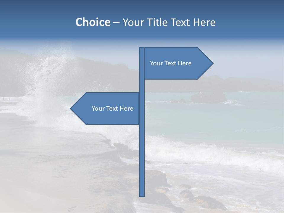 Picture Of A Caribbean Beach With A Turquoise Sea Where A Wave Is Hitting A Rock. Taken In Playa Rincon, Samana, Dominican Republic. PowerPoint Template