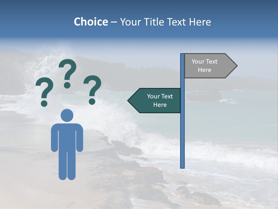 Picture Of A Caribbean Beach With A Turquoise Sea Where A Wave Is Hitting A Rock. Taken In Playa Rincon, Samana, Dominican Republic. PowerPoint Template