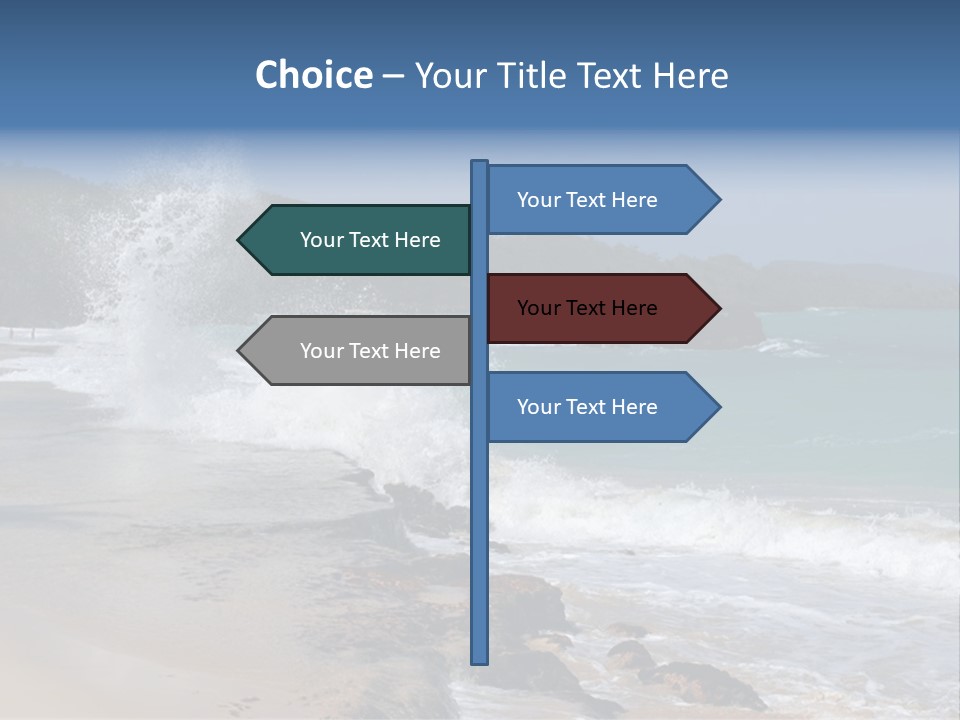 Picture Of A Caribbean Beach With A Turquoise Sea Where A Wave Is Hitting A Rock. Taken In Playa Rincon, Samana, Dominican Republic. PowerPoint Template