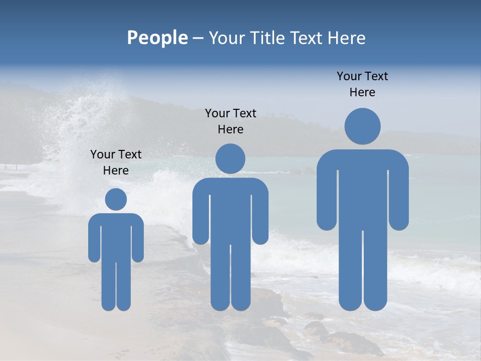 Picture Of A Caribbean Beach With A Turquoise Sea Where A Wave Is Hitting A Rock. Taken In Playa Rincon, Samana, Dominican Republic. PowerPoint Template