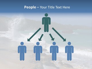 Picture Of A Caribbean Beach With A Turquoise Sea Where A Wave Is Hitting A Rock. Taken In Playa Rincon, Samana, Dominican Republic. PowerPoint Template