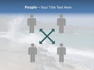 Picture Of A Caribbean Beach With A Turquoise Sea Where A Wave Is Hitting A Rock. Taken In Playa Rincon, Samana, Dominican Republic. PowerPoint Template