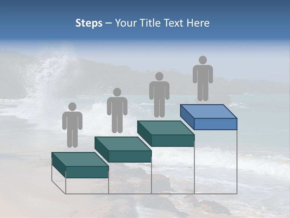 Picture Of A Caribbean Beach With A Turquoise Sea Where A Wave Is Hitting A Rock. Taken In Playa Rincon, Samana, Dominican Republic. PowerPoint Template