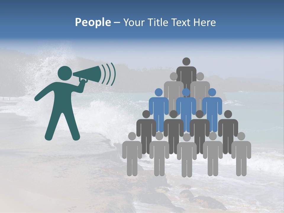 Picture Of A Caribbean Beach With A Turquoise Sea Where A Wave Is Hitting A Rock. Taken In Playa Rincon, Samana, Dominican Republic. PowerPoint Template