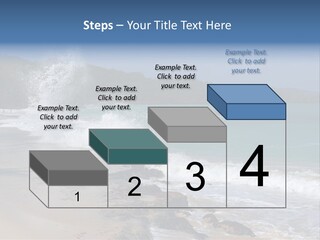 Picture Of A Caribbean Beach With A Turquoise Sea Where A Wave Is Hitting A Rock. Taken In Playa Rincon, Samana, Dominican Republic. PowerPoint Template