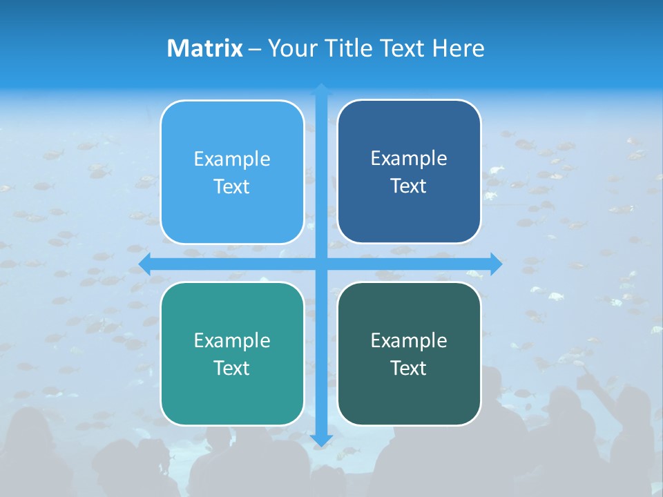 A Large Group Of People Looking At A Shark In An Aquarium PowerPoint Template