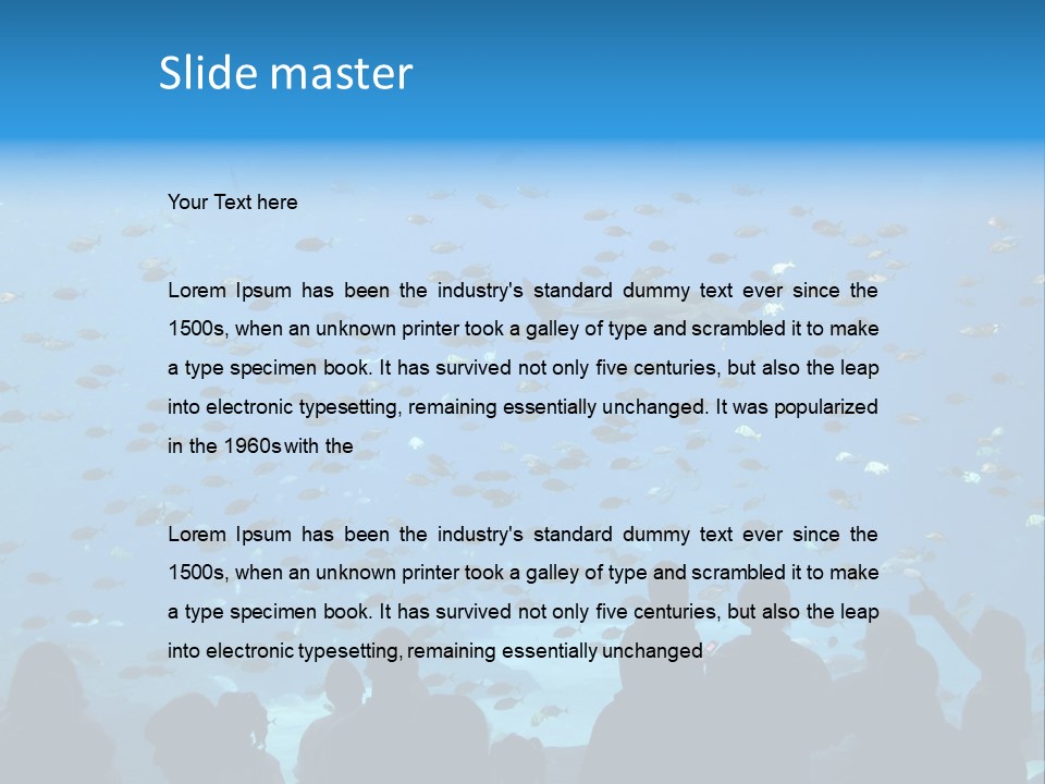 A Large Group Of People Looking At A Shark In An Aquarium PowerPoint Template