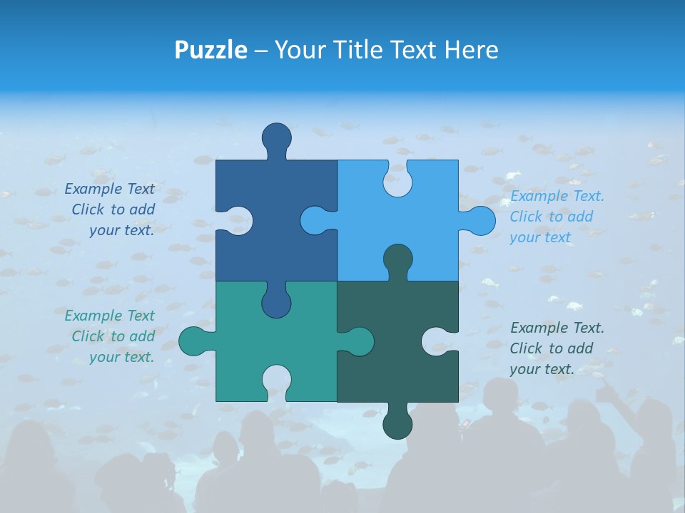 A Large Group Of People Looking At A Shark In An Aquarium PowerPoint Template