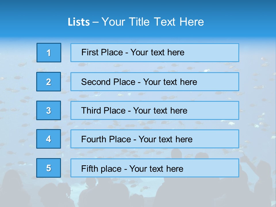 A Large Group Of People Looking At A Shark In An Aquarium PowerPoint Template