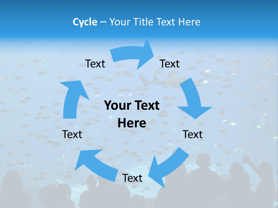 A Large Group Of People Looking At A Shark In An Aquarium PowerPoint Template