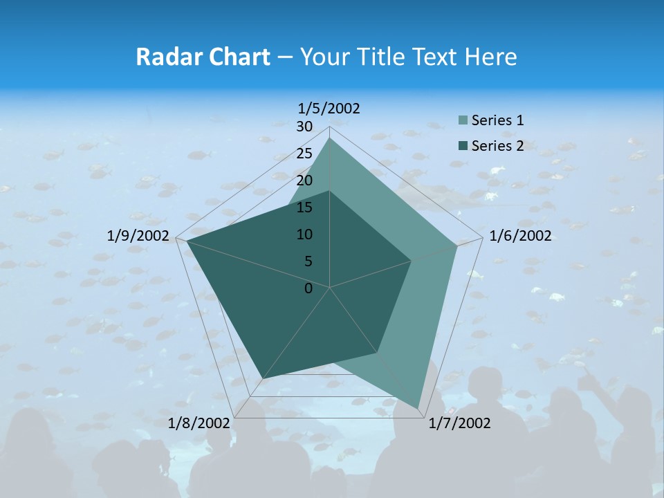 A Large Group Of People Looking At A Shark In An Aquarium PowerPoint Template