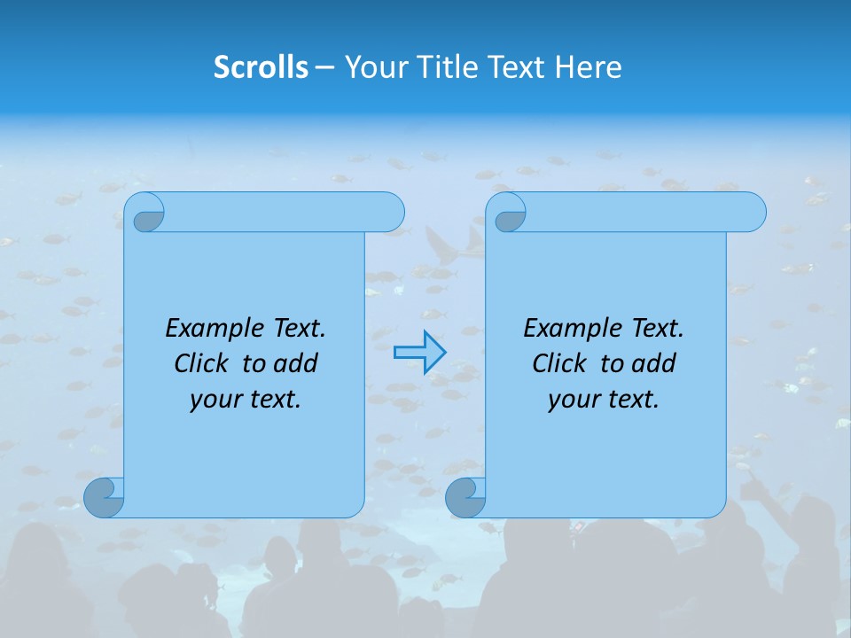 A Large Group Of People Looking At A Shark In An Aquarium PowerPoint Template