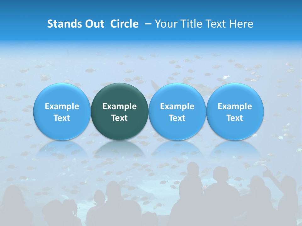 A Large Group Of People Looking At A Shark In An Aquarium PowerPoint Template