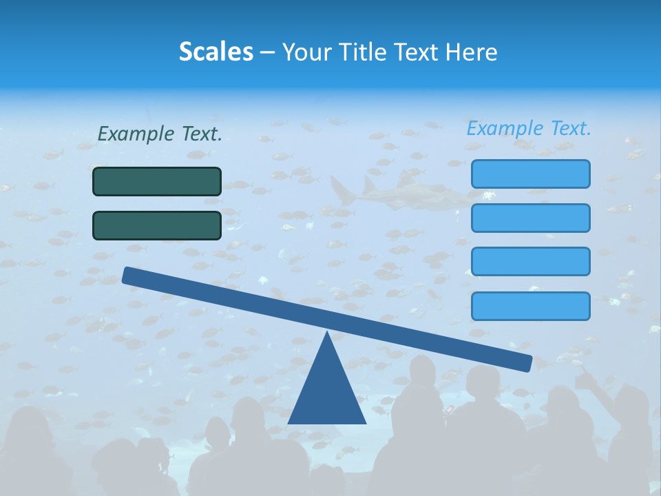 A Large Group Of People Looking At A Shark In An Aquarium PowerPoint Template