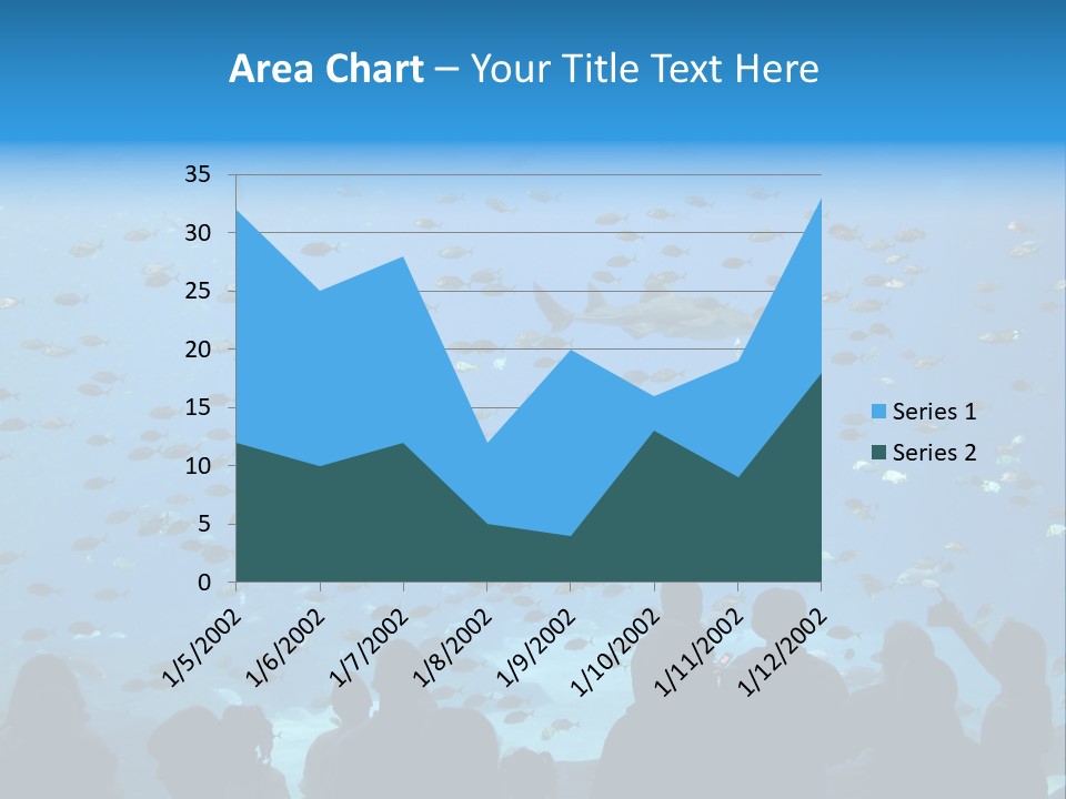 A Large Group Of People Looking At A Shark In An Aquarium PowerPoint Template