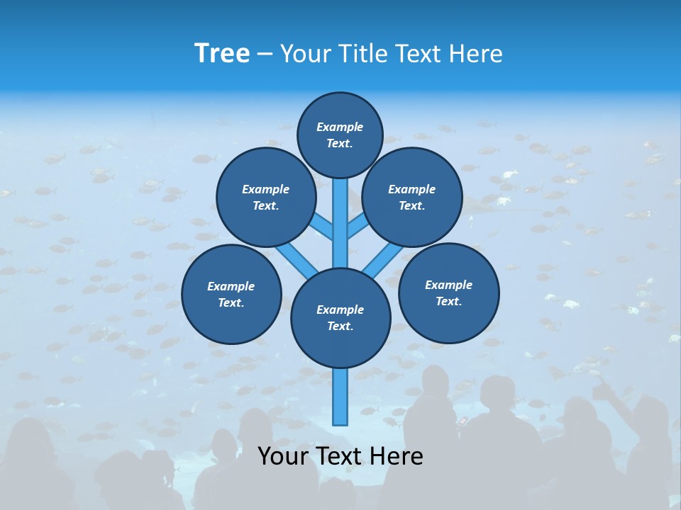 A Large Group Of People Looking At A Shark In An Aquarium PowerPoint Template