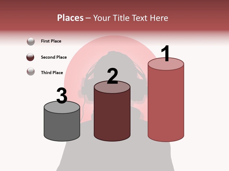 Illustration Of A Person Wearing Headphones In-Front Of The Flag Of Japan PowerPoint Template