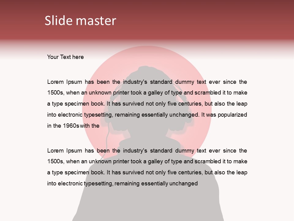 Illustration Of A Person Wearing Headphones In-Front Of The Flag Of Japan PowerPoint Template