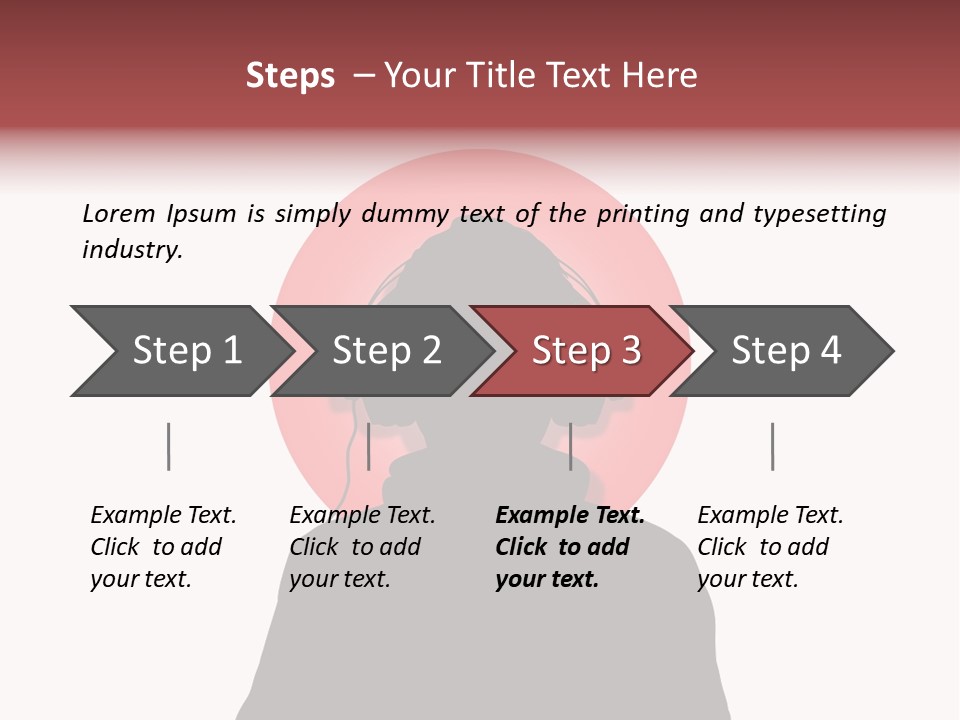 Illustration Of A Person Wearing Headphones In-Front Of The Flag Of Japan PowerPoint Template