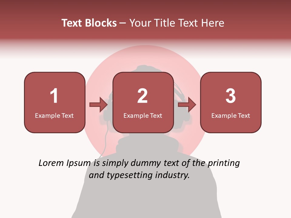 Illustration Of A Person Wearing Headphones In-Front Of The Flag Of Japan PowerPoint Template
