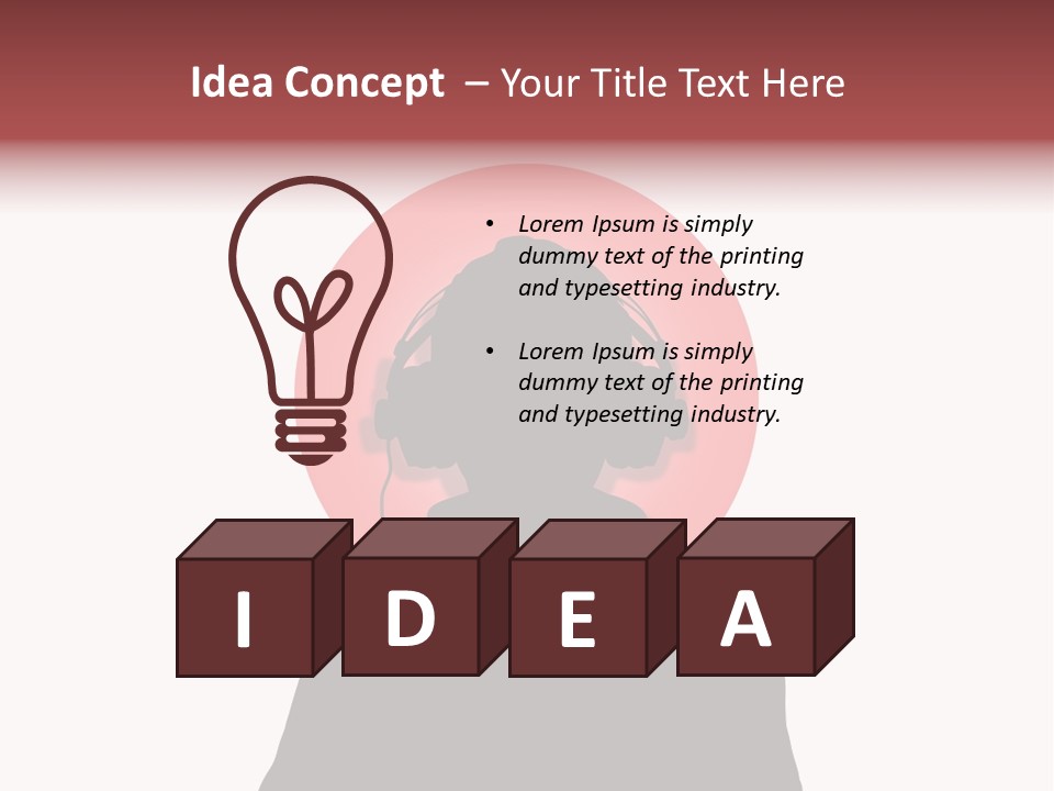 Illustration Of A Person Wearing Headphones In-Front Of The Flag Of Japan PowerPoint Template