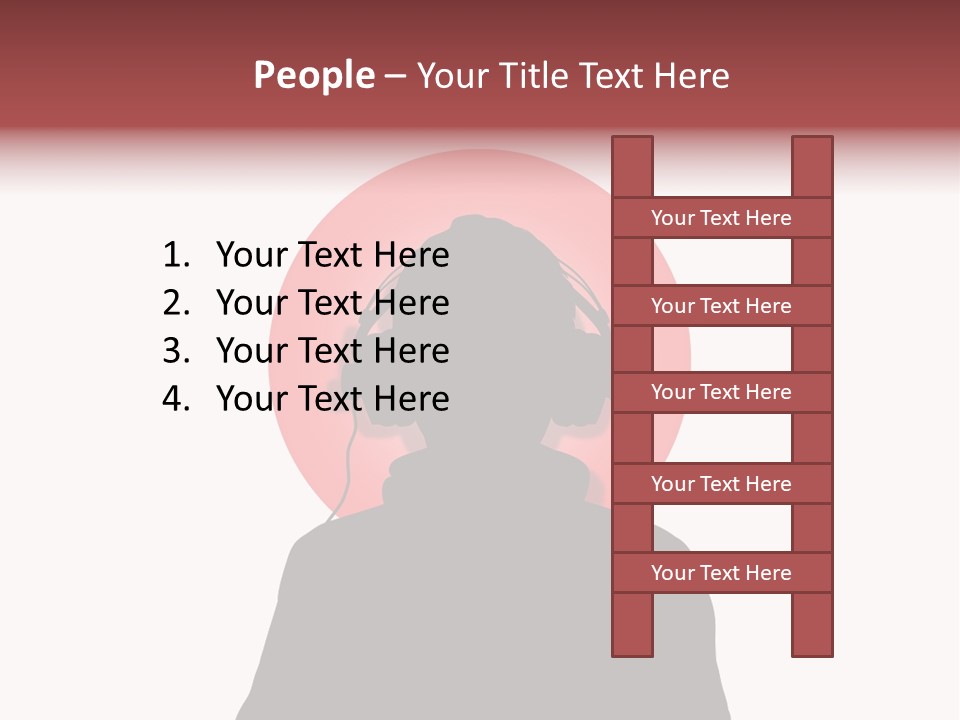 Illustration Of A Person Wearing Headphones In-Front Of The Flag Of Japan PowerPoint Template