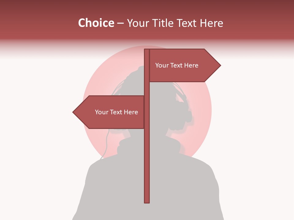 Illustration Of A Person Wearing Headphones In-Front Of The Flag Of Japan PowerPoint Template