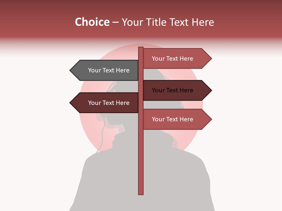 Illustration Of A Person Wearing Headphones In-Front Of The Flag Of Japan PowerPoint Template