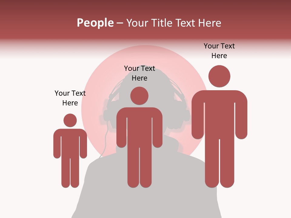 Illustration Of A Person Wearing Headphones In-Front Of The Flag Of Japan PowerPoint Template