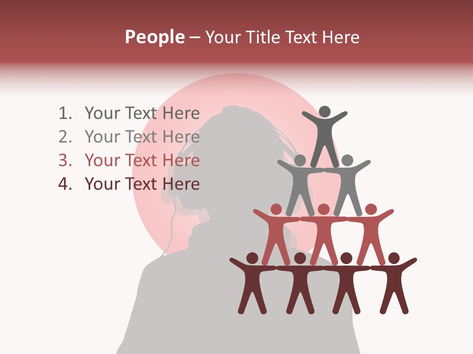 Illustration Of A Person Wearing Headphones In-Front Of The Flag Of Japan PowerPoint Template